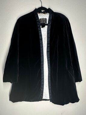 Escada Couture Black Velvet Quilted Lined Jacket Coat